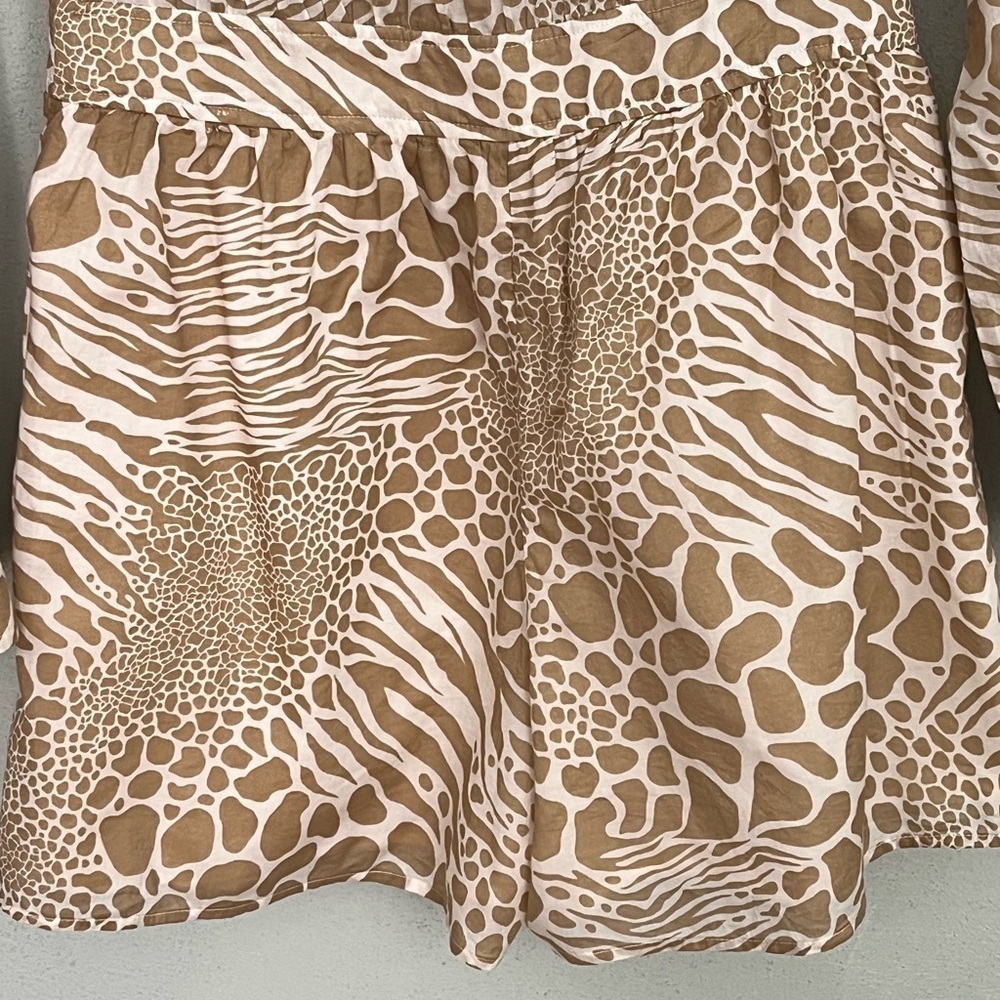 MICHAEL Michael Kors Womens 4 Cotton Sheer Animal Print Romper Long Sleeve - Picture 9 of 16